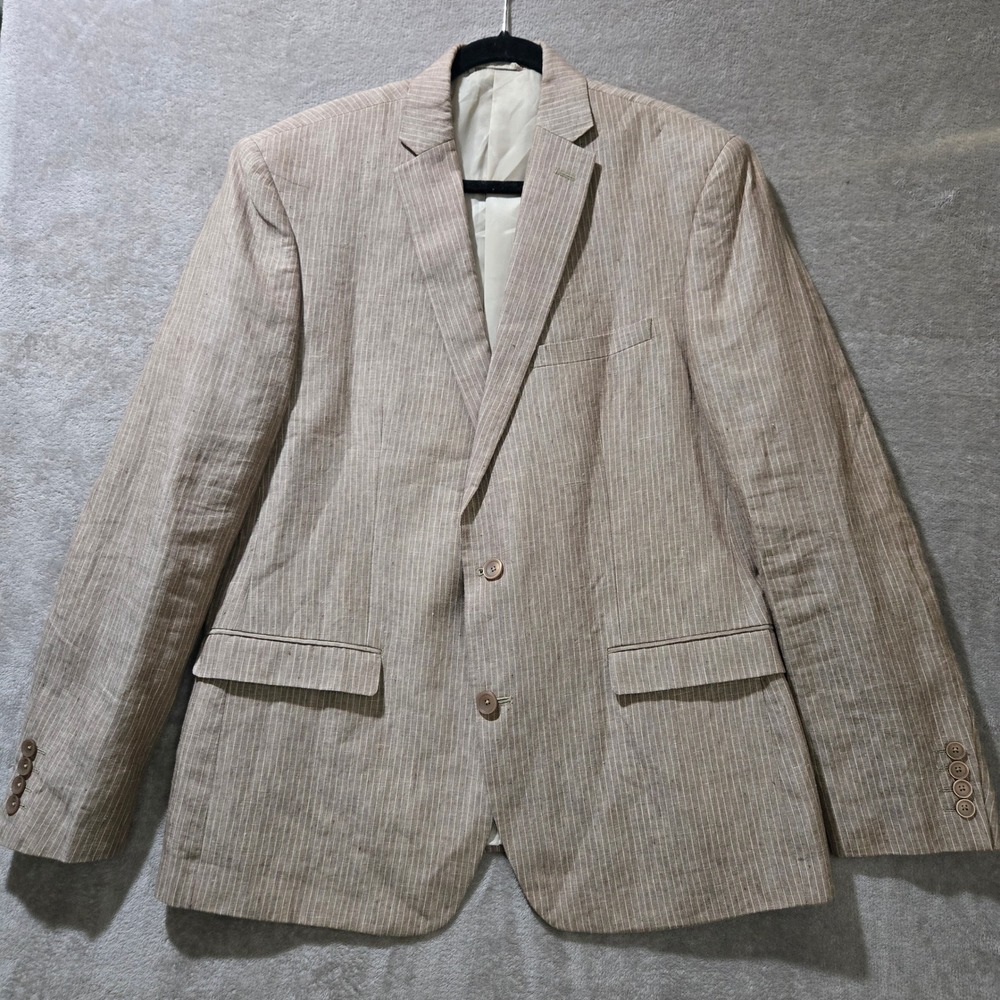Linen Blazer 44R Neutral Coastal Beachy Wedding Sport Coat Quiet Luxury‎ Classic